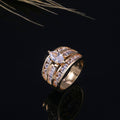Copper Inlaid Zircon Women's Ring, European American Fashion Engagement Jewelry Accessory view 2