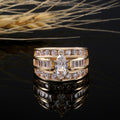 Copper Inlaid Zircon Women's Ring, European American Fashion Engagement Jewelry Accessory view 3