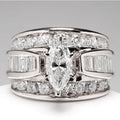 Copper Inlaid Zircon Women's Ring, European American Fashion Engagement Jewelry Accessory view 5