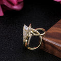 Korean Simple Smooth Copper Inlaid Zircon Geometric Hollow Ring Versatile Fashion Jewelry view 4