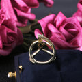 Korean Simple Smooth Copper Inlaid Zircon Geometric Hollow Ring Versatile Fashion Jewelry view 3