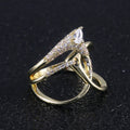Korean Simple Smooth Copper Inlaid Zircon Geometric Hollow Ring Versatile Fashion Jewelry view 2