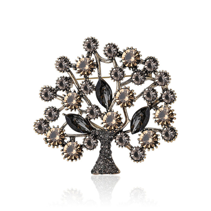 Alloy Rhinestone Money Tree Brooch For Women's Clothing Decoration