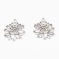 Zinc Alloy Lotus Charm Pendant No.822660 for DIY Necklace Bracelet Jewelry Making view 3