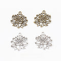 Zinc Alloy Lotus Charm Pendant No.822660 for DIY Necklace Bracelet Jewelry Making view 1