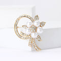 Rhinestone Pearl Alloy Flower Brooch Pin For Luxury Women Apparel view 4
