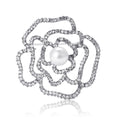 Alloy Rhinestone Camellia Brooch Pin For Elegant Women's Apparel view 1