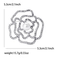 Alloy Rhinestone Camellia Brooch Pin For Elegant Women's Apparel view 5
