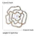 Alloy Rhinestone Camellia Brooch Pin For Elegant Women's Apparel view 6