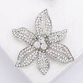 Alloy Rhinestone Flower Brooch Pin For Unisex Fashion Apparel view 3