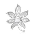 Alloy Rhinestone Maple Leaf Brooch For Versatile Fashion Decoration view 2