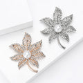 Alloy Rhinestone Maple Leaf Brooch For Versatile Fashion Decoration view 3