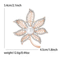 Alloy Rhinestone Maple Leaf Brooch For Versatile Fashion Decoration view 6