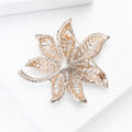 Alloy Rhinestone Maple Leaf Brooch For Versatile Fashion Decoration view 4