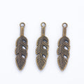 Zinc Alloy Feather Leaf Charm Pendant No.361536 for DIY Necklace Bracelet Jewelry Making view 2