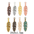 Zinc Alloy Feather Leaf Charm Pendant No.361536 for DIY Necklace Bracelet Jewelry Making view 1