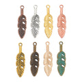 Zinc Alloy Feather Leaf Charm Pendant No.361536 for DIY Necklace Bracelet Jewelry Making view 5