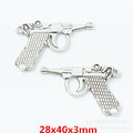 Antique Silver Zinc Alloy Handgun Charm Pendant for DIY Necklace Bracelet Jewelry Making view 2