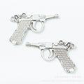 Antique Silver Zinc Alloy Handgun Charm Pendant for DIY Necklace Bracelet Jewelry Making view 1