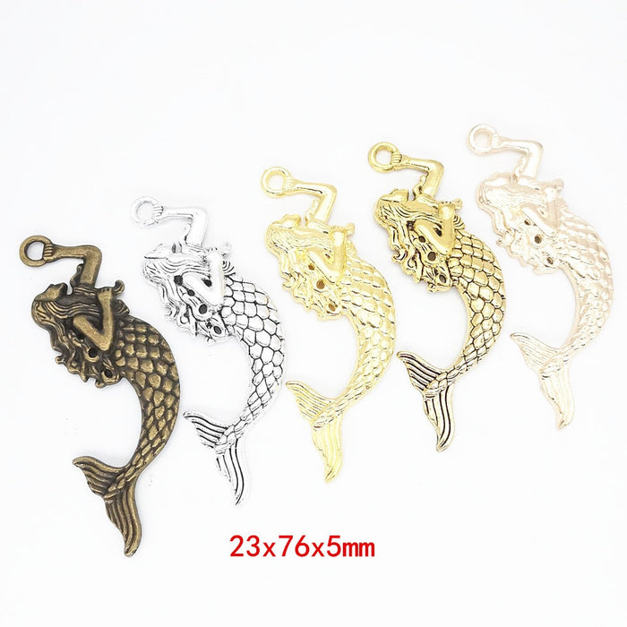 Zinc Alloy Mermaid Charm Pendant No.572122 for DIY Necklace Bracelet Jewelry Making
