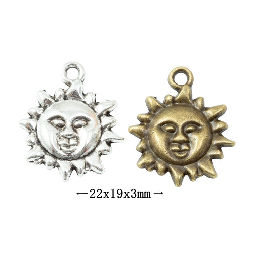 Zinc Alloy Sun Charm Pendant No.943097 for DIY Necklace Bracelet Jewelry Making