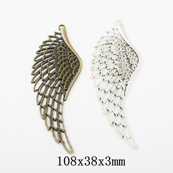 Zinc Alloy Wing Charm Pendant No.849909 for DIY Necklace Bracelet Jewelry Making