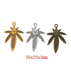Zinc Alloy Maple Leaf Charm Pendant No.934687 for DIY Necklace Bracelet Jewelry Making