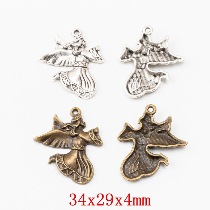 Zinc Alloy Angel Charm Pendant No.446314 for DIY Necklace Bracelet Jewelry Making