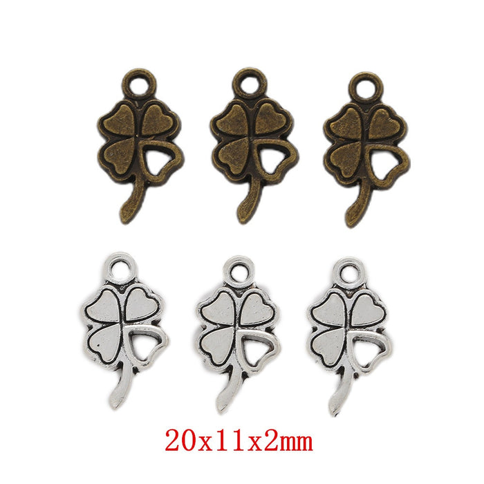 Zinc Alloy Four Leaf Clover Charm Pendant No.658051 for DIY Necklace Bracelet Jewelry Making