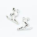 Antique Silver Zinc Alloy Sledding Boy Charm Pendant for DIY Necklace Bracelet Jewelry Making view 1