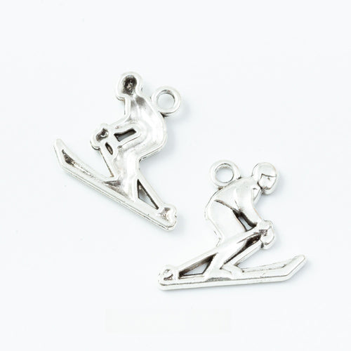 Antique Silver Zinc Alloy Sledding Boy Charm Pendant for DIY Necklace Bracelet Jewelry Making