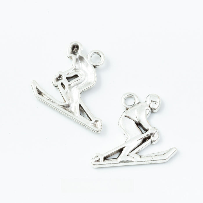 Antique Silver Zinc Alloy Sledding Boy Charm Pendant for DIY Necklace Bracelet Jewelry Making