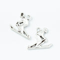 Antique Silver Zinc Alloy Sledding Boy Charm Pendant for DIY Necklace Bracelet Jewelry Making view 2