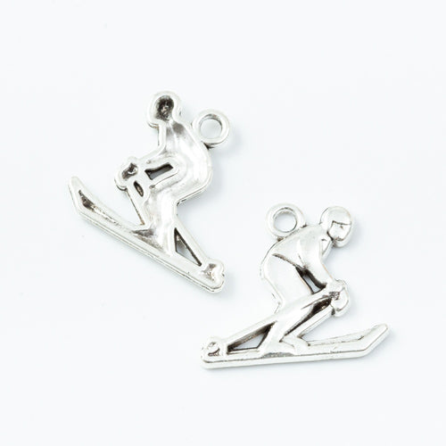 Antique Silver Zinc Alloy Sledding Boy Charm Pendant for DIY Necklace Bracelet Jewelry Making