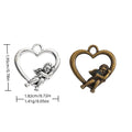 Zinc Alloy Heart Angel Charm Pendant for DIY Necklace Bracelet Jewelry Making view 1