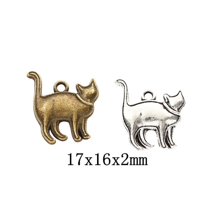 Zinc Alloy Cat Charm Pendant No.354050 for DIY Necklace Bracelet Jewelry Making