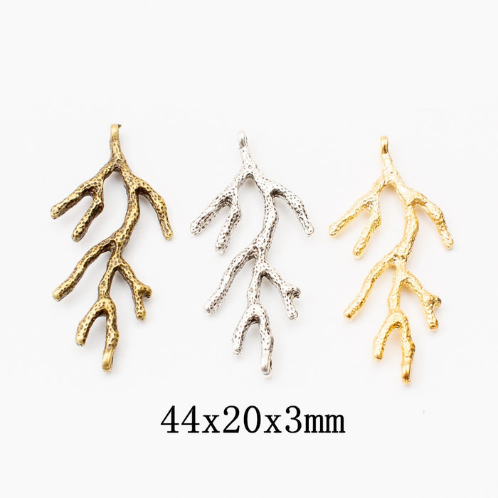 Zinc Alloy Tree Branch Charm Pendant for DIY Necklace Bracelet Jewelry Making