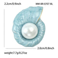 Alloy Pearl Enamel Conch Brooch For Fashion Clothing Decoration view 4