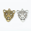 Zinc Alloy Leopard Head Charm Pendant No.726974 for DIY Necklace Bracelet Jewelry Making view 1