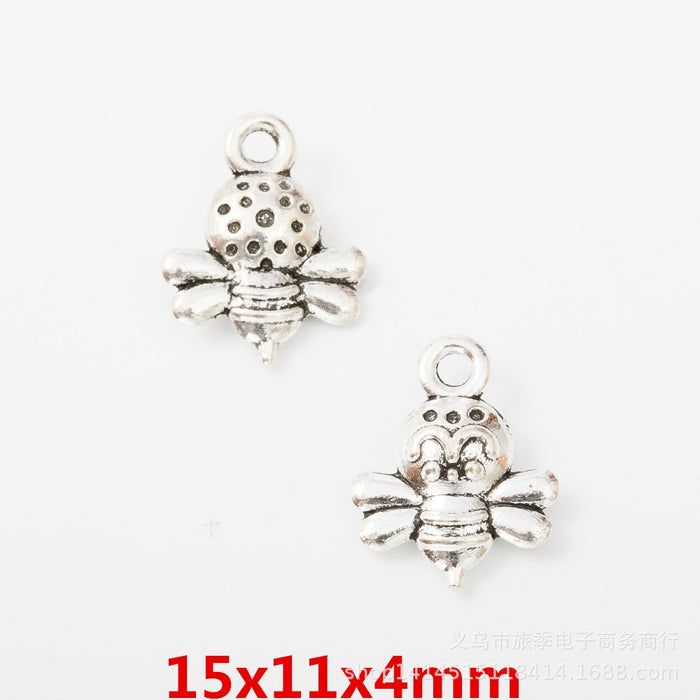 Antique Silver Zinc Alloy Bee Charm Pendant No.904876 for DIY Necklace Bracelet Jewelry Making