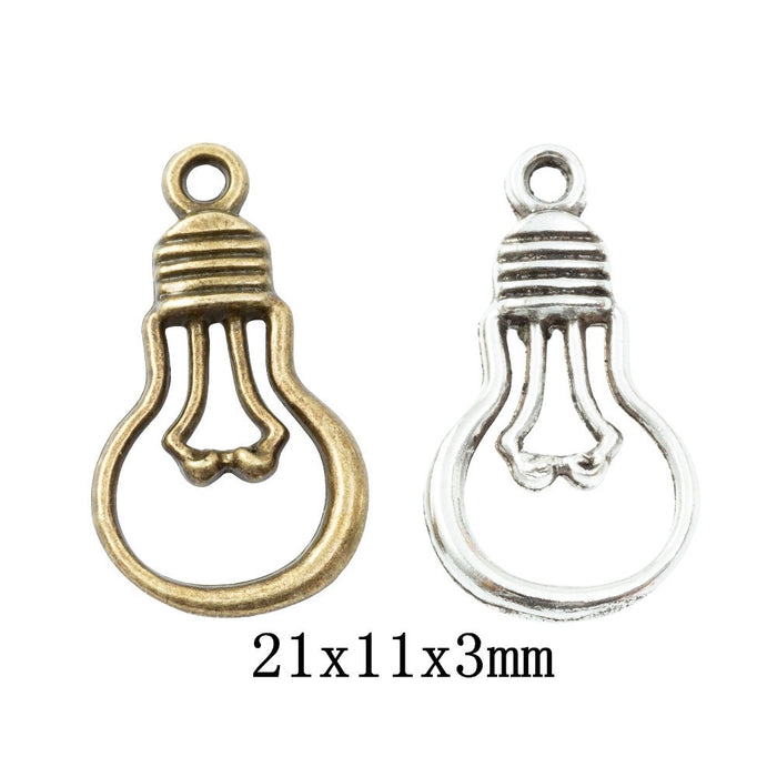 Zinc Alloy Light Bulb Charm Pendant No.662723 for DIY Necklace Bracelet Jewelry Making