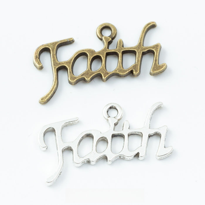 Zinc Alloy Faith Charm Pendant No.242586 for DIY Necklace Bracelet Jewelry Making