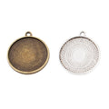 20mm Zinc Alloy Round Bezel Tray Charm Pendant for DIY Necklace Bracelet Jewelry Making view 4