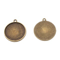 20mm Zinc Alloy Round Bezel Tray Charm Pendant for DIY Necklace Bracelet Jewelry Making view 3