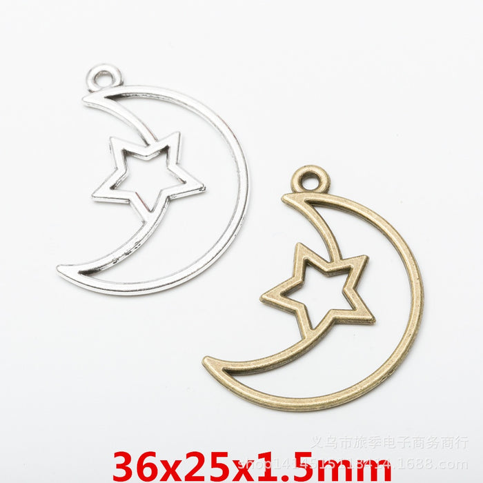 Zinc Alloy Moon Frame Charm Pendant for DIY Necklace Bracelet Jewelry Making