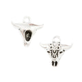 Antique Silver Zinc Alloy Bull Head Charm Pendant No.736824 for DIY Necklace Bracelet Jewelry Making view 2