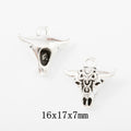 Antique Silver Zinc Alloy Bull Head Charm Pendant No.736824 for DIY Necklace Bracelet Jewelry Making view 1