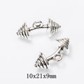 Antique Silver Zinc Alloy Barbell Charm Pendant No.572759 for DIY Necklace Bracelet Jewelry Making view 1