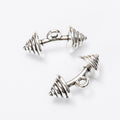 Antique Silver Zinc Alloy Barbell Charm Pendant No.572759 for DIY Necklace Bracelet Jewelry Making view 2