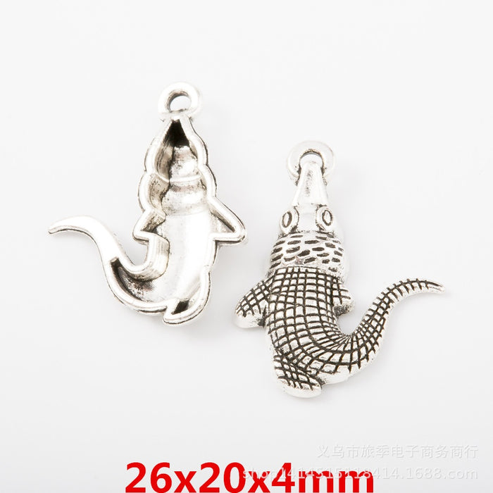 DIY Vintage Zinc Alloy Crocodile Charms Pendant For Bracelet Necklace Jewelry Accessories